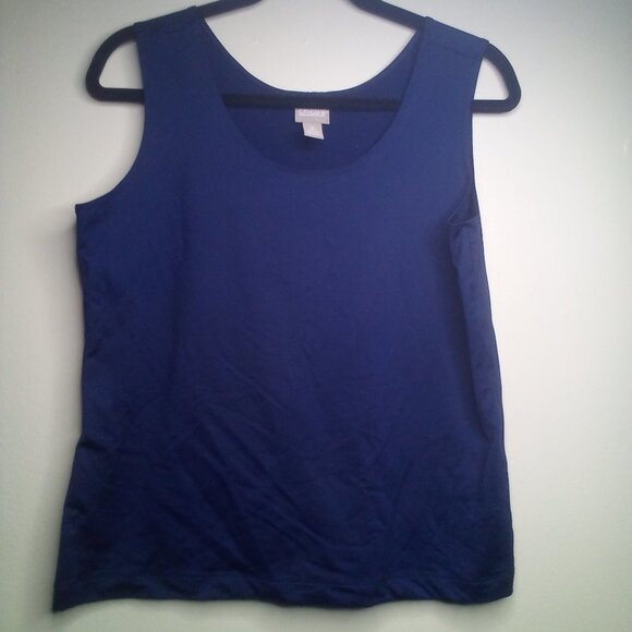 Chico's Sleeveless Shirt Tank Top 2 M Soft Stretchy Blue - Picture 1 of 14